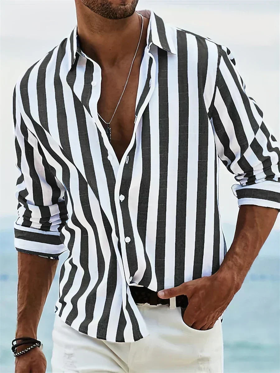 Enzo - Camisa de rayas ligera de verano