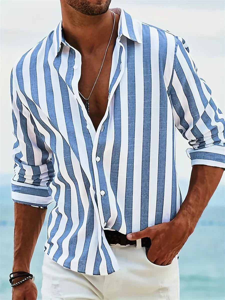Enzo - Camisa de rayas ligera de verano