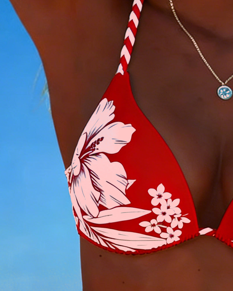 Bikini sencillo y sexy de cuello halter