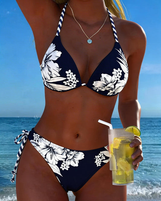 Bikini sencillo y sexy de cuello halter