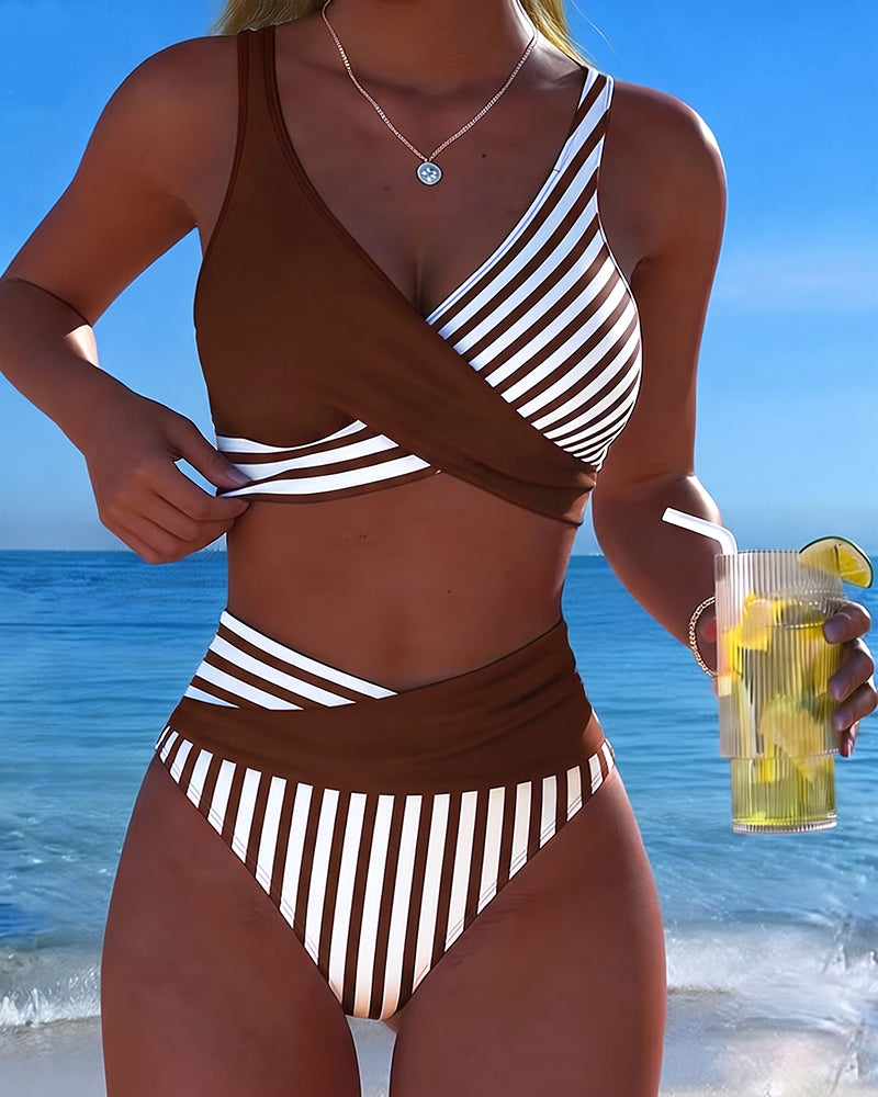 Bikini cruzado a rayas