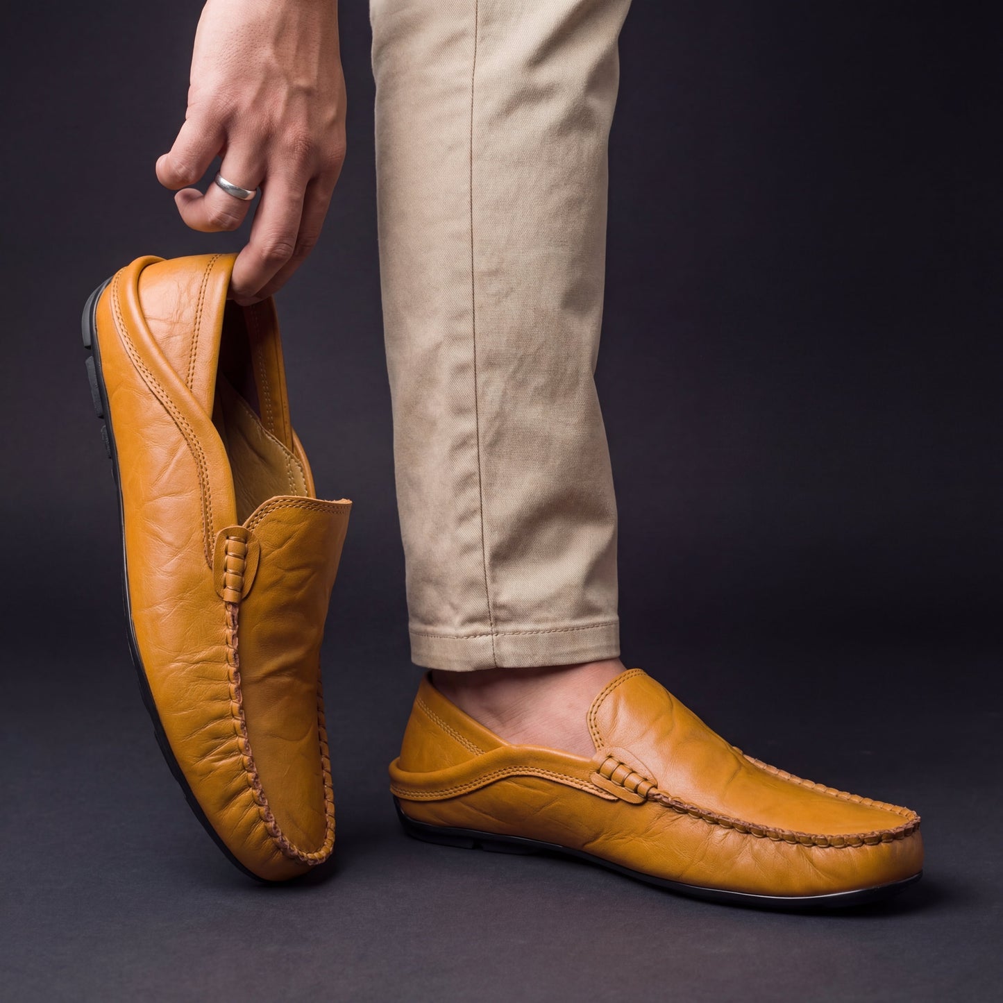 Mocasines de cuero