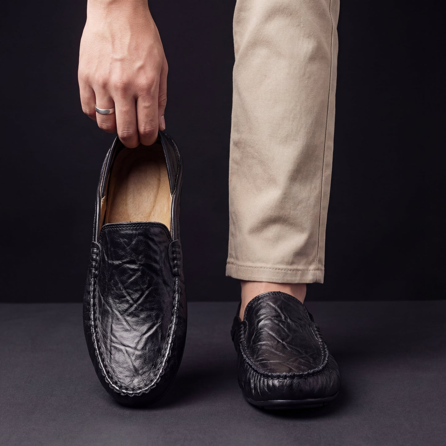 Mocasines de cuero