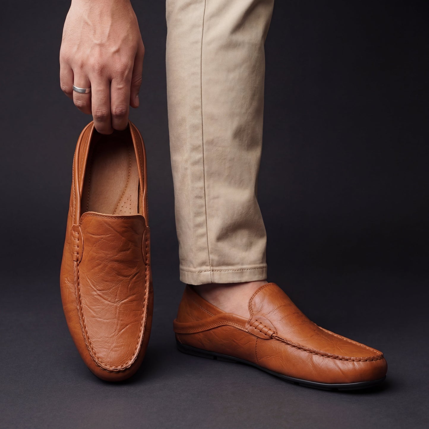 Mocasines de cuero