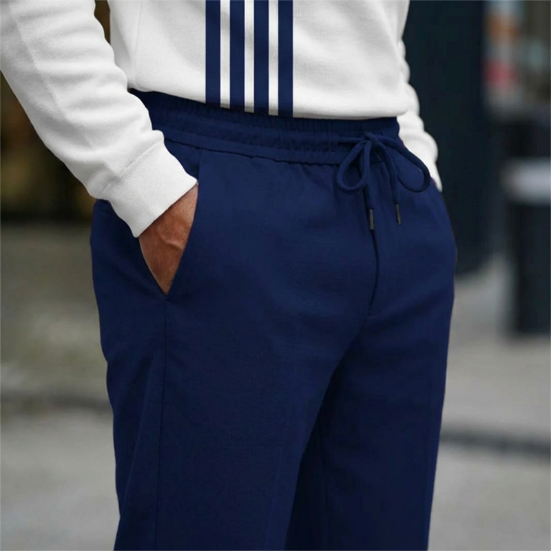 Conjunto para hombre con estampado gráfico – suéter y pantalón –